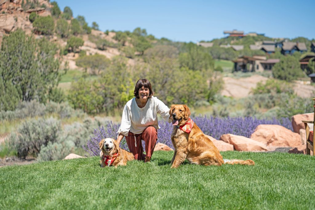 Red Ledges member Tina and her dogs, Saida and Rudy