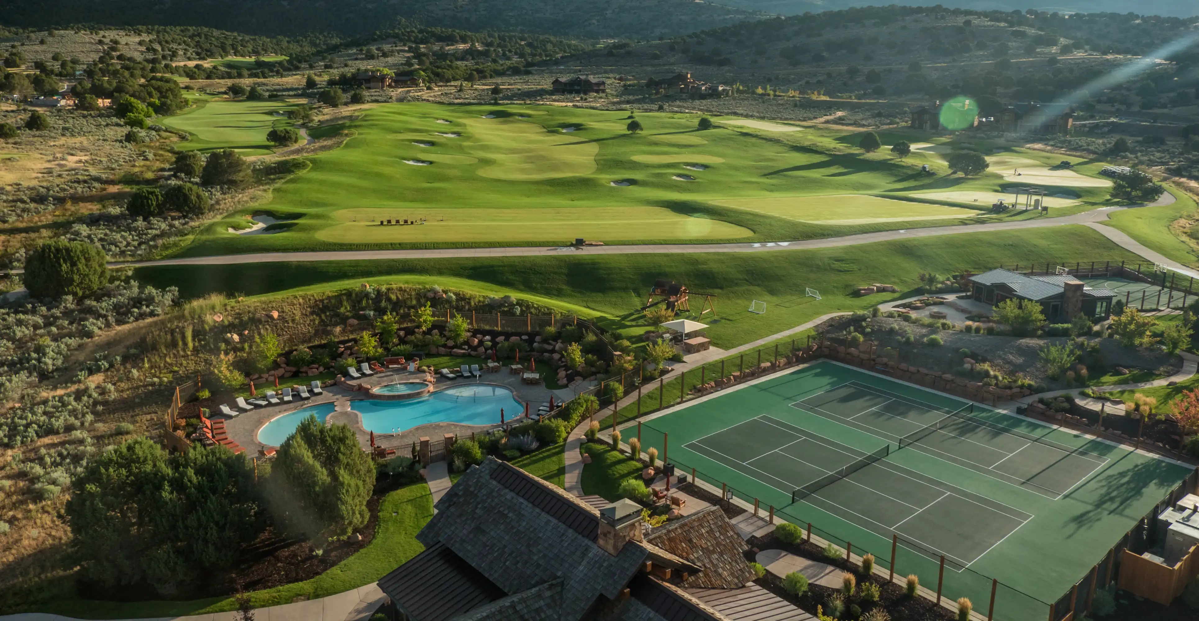 Red Ledges Amenities with practice area aerial hero