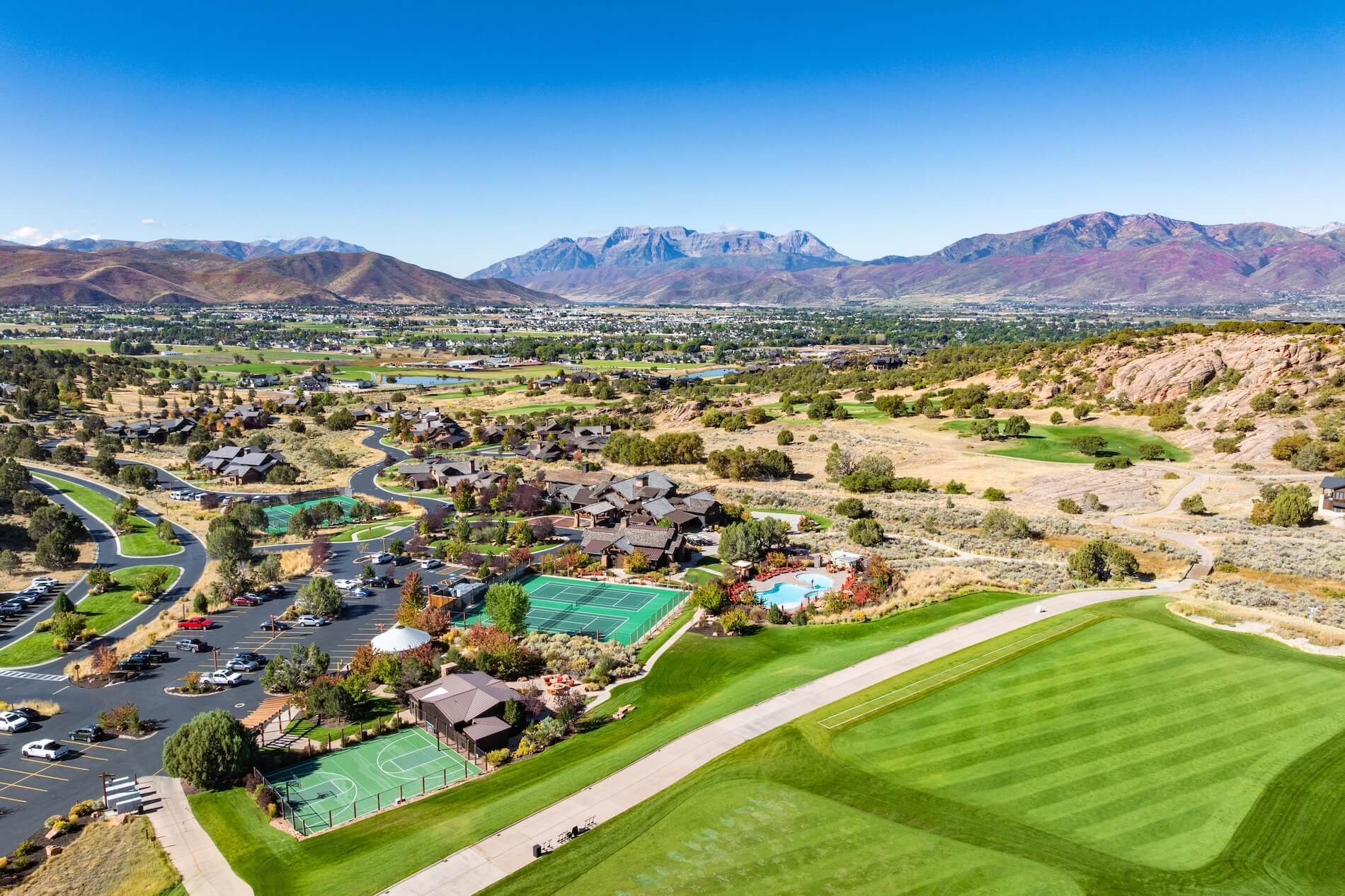 tennis court ariel view